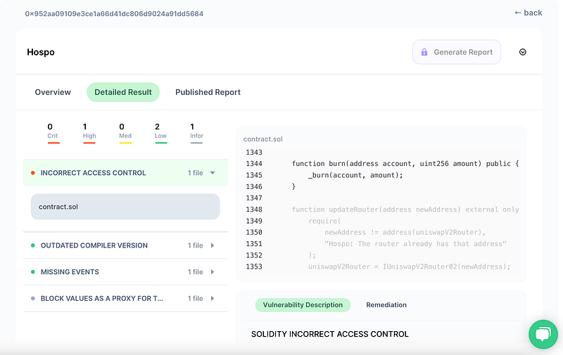 SolidityScan.com Access Control Vulnerabilities